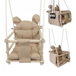 Huśtawka drewniana z materacem